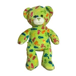 BUILD-A-BEAR Neon Green Beachy Florida 16" Bear